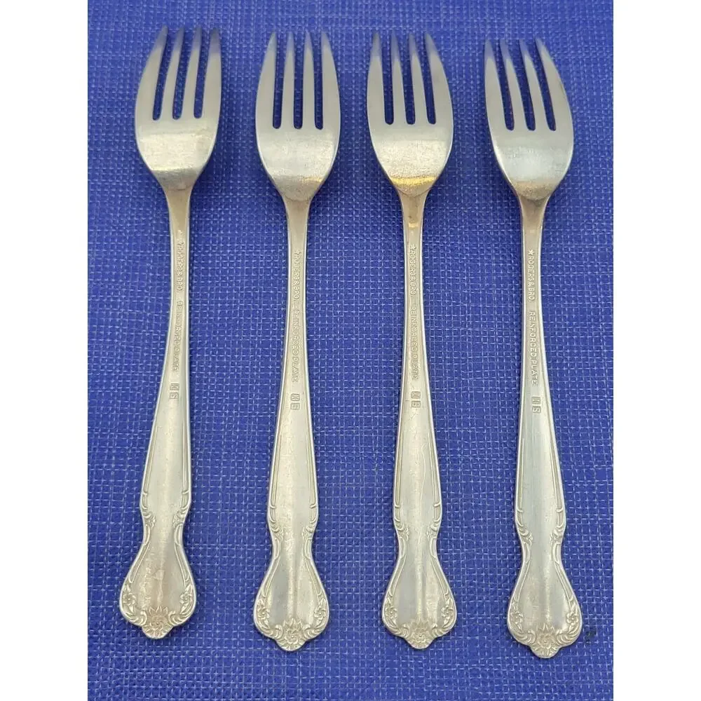 Rogers Brothers Daybreak Elegant Lady Set of 4 Dinner Forks Reinforced Plate IS